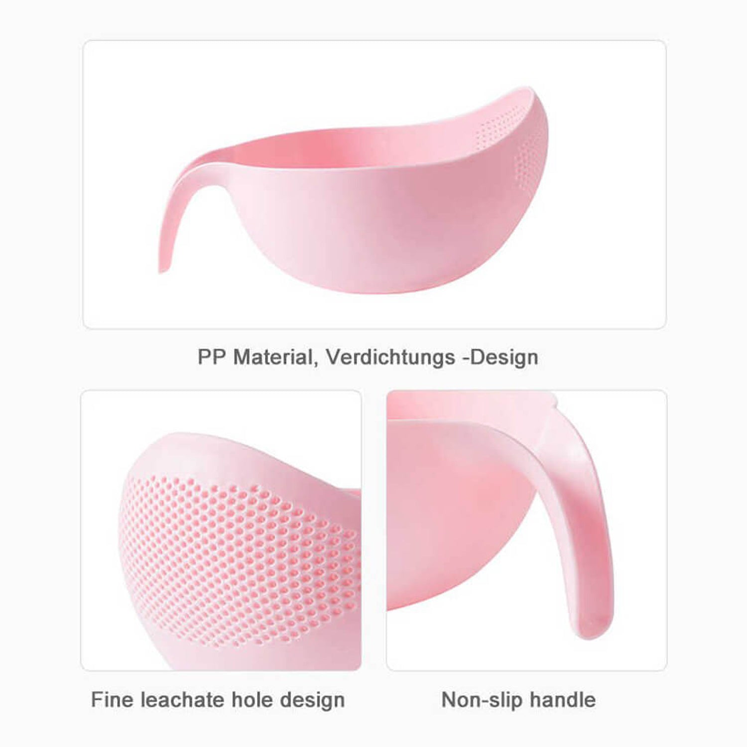 Plastic food strainer bowls with handle, set of 3 pieces Plastic food strainer bowls with handle, set of 3 pieces